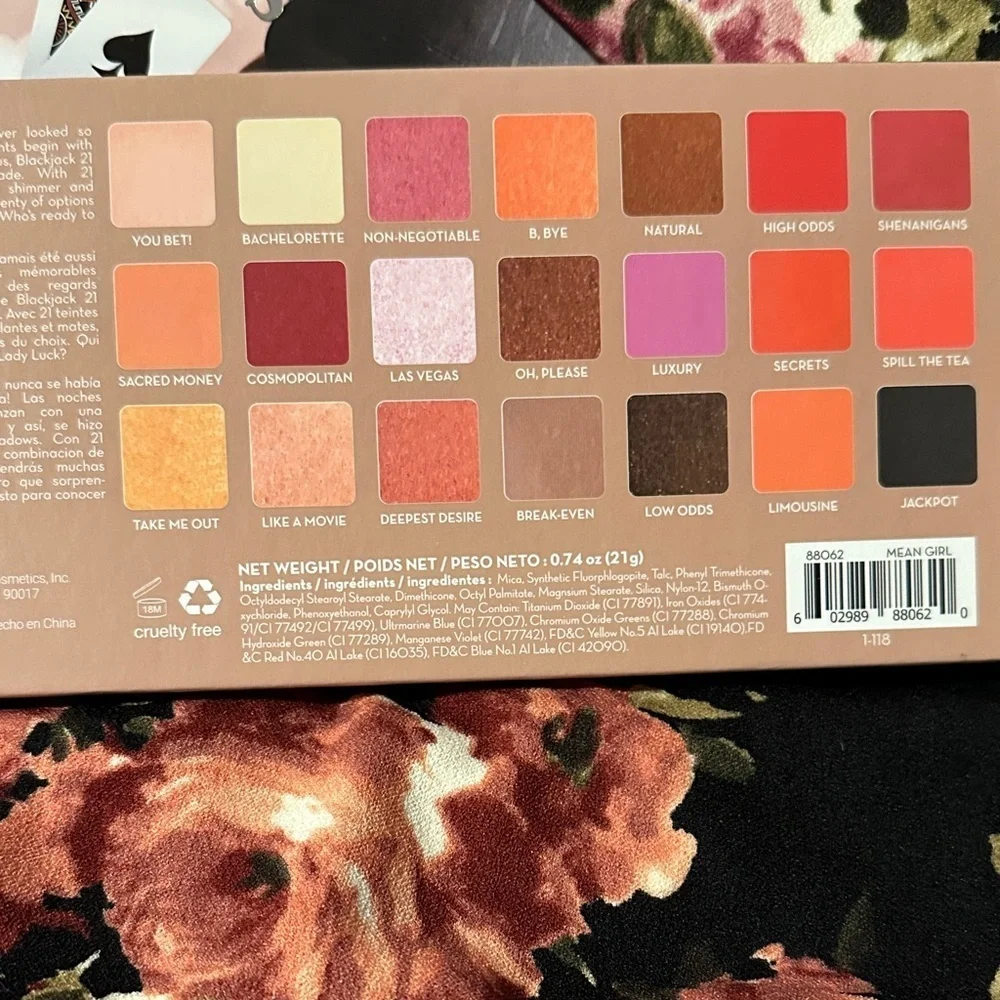 RUDE Blackjack 21 Eyeshadows Palette - Bold Edition